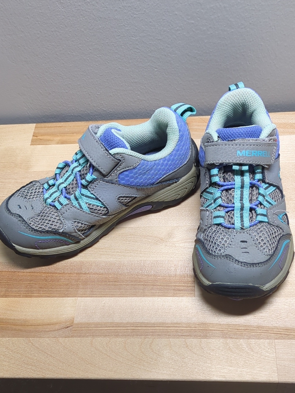 Merrell Kids Gray, Blue & Teal Trail Boots Sneakers Hiking Shoes